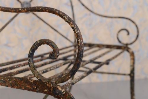 Regency Antique Wrought Iron Garden Seat.