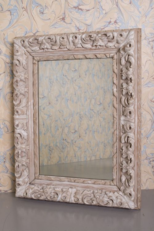 Beautiful English Antique Carved Pine Mirror.