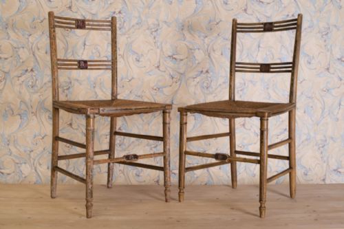 Pair of Regency Antique Side Chairs in Original Paint