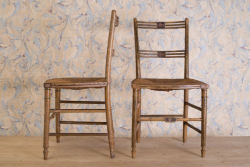 fig 1. Pair of Regency Antique Side Chairs in Original Paint