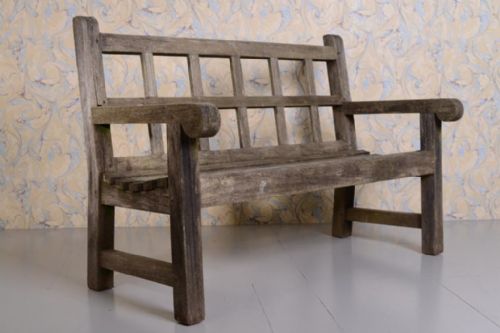 fig 1. Very Rare Heals 1920's Teak Garden Bench