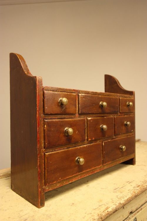 Original Small Bank of Antique Pine Drawers