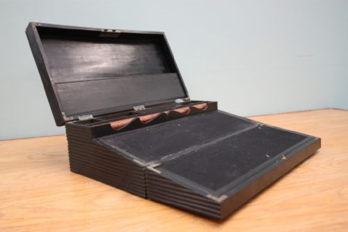 Regency Antique Ebony Reeded Writing Box
