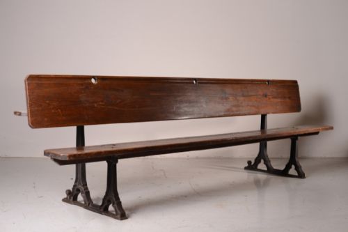 fig 2. 19th Century Antique Iron & Pine Table & Bench (5).