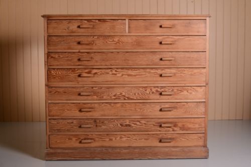 fig 1. Superb Quality Edwardian Antique Pine Plan Chest