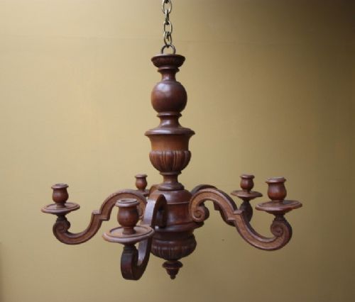 Fabulous Quality English Antique Oak Chandelier