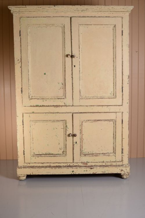 fig 1. Antique Painted Pine Four Door Cupboard
