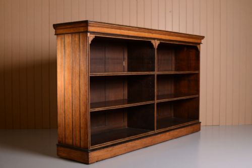 Super Quality Large English Antique Open Bookcase