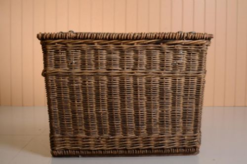 fig 1. Edwardian Antique Wicker Basket with Lid