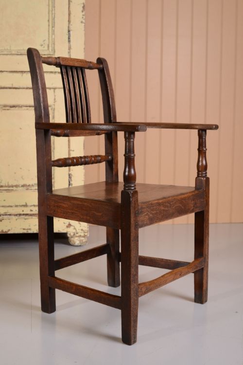 Welsh Antique Oak Carver Dining or Desk Chair