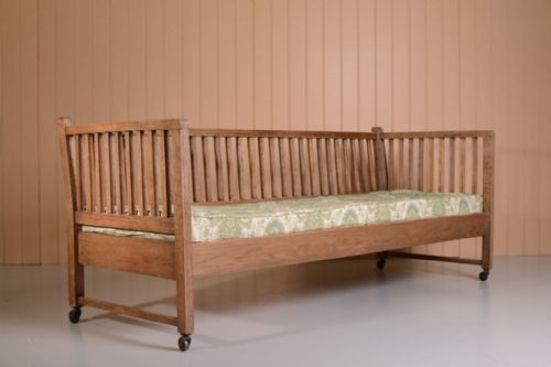 Rare Heals Antique Oak Sofa Bed