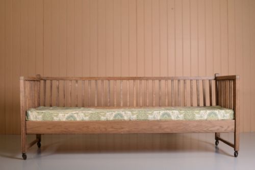fig 1. Rare Heals Antique Oak Sofa Bed