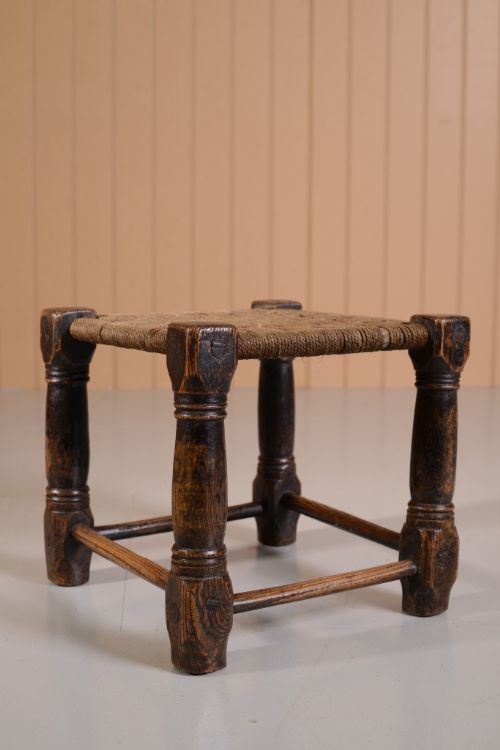 19th Century Welsh Antique Stool in Ash