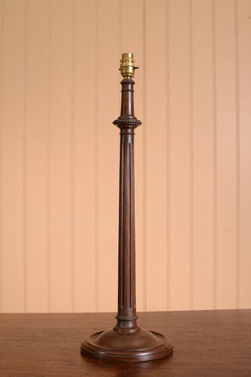 Edwardian Antique Mahogany Table Lamp.