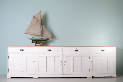 Huge Antique Pine Country House Dresser Base