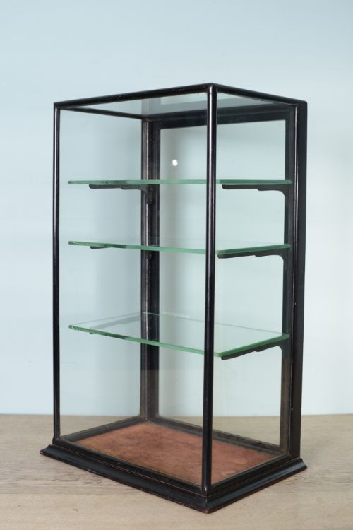 Antique Ebonised Mahogany & Glass Display Case