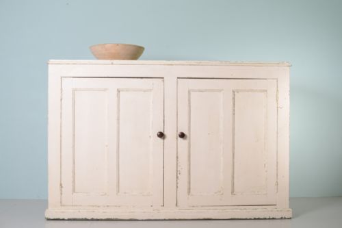 fig 1. English Antique Pine Cupboard in Original Paint