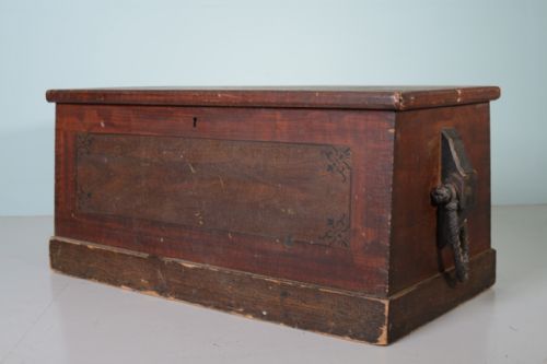 Antique Pine Ships Box in Original Paint