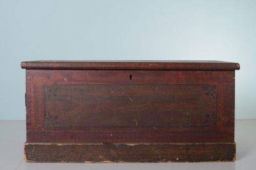 fig 1. Antique Pine Ships Box in Original Paint