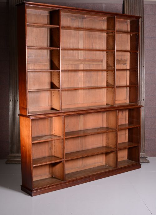 fig 1. Huge William IV Antique Mahogany Open Bookcase
