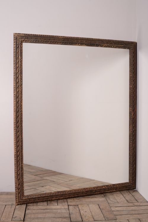 Antique Carved Pine Mirror in the Original Paint