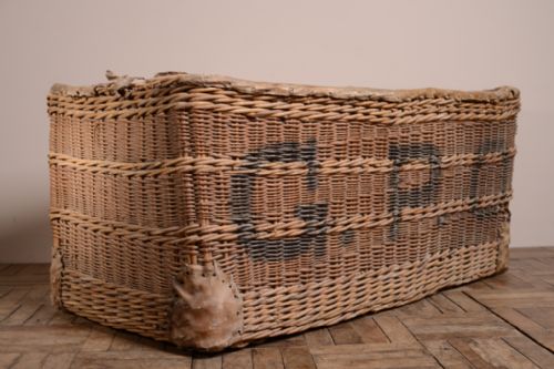 Huge Edwardian Antique Postal Wicker Basket