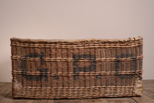 fig 1. Huge Edwardian Antique Postal Wicker Basket