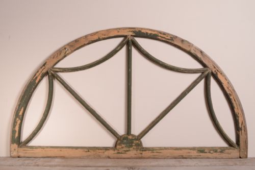 English Georgian Antique Painted Pine Fan Light