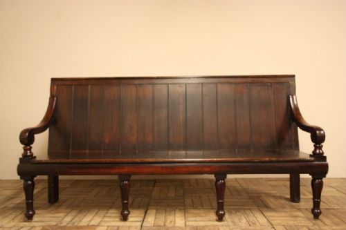 19th Century Antique Mahogany & Pine Settle Seat