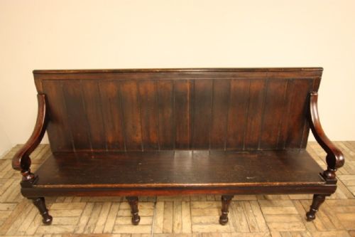 fig 1. 19th Century Antique Mahogany & Pine Settle Seat