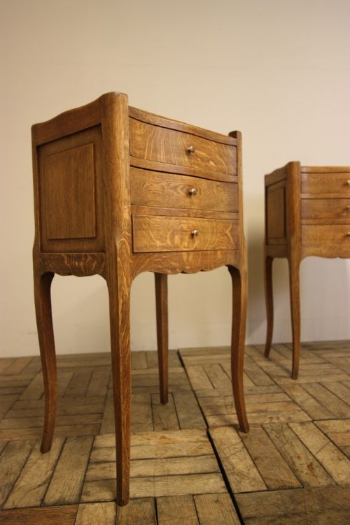 fig 1. Pair of 1930's Oak Bedside Cabinets