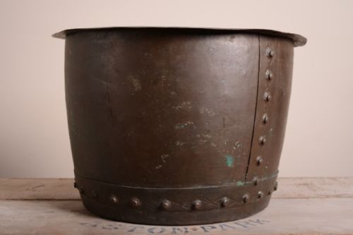 19th Century Antique Copper Log Bin
