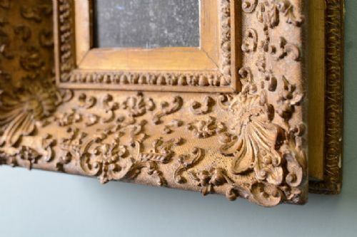 fig 1. Fabulous 19th Century Antique Gilt Mirror Frame.