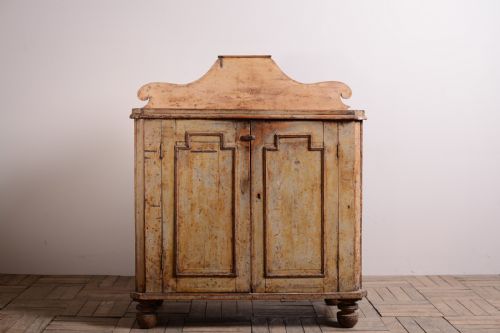 fig 1. Regency Antique Pine Cupboard in Original Paint.