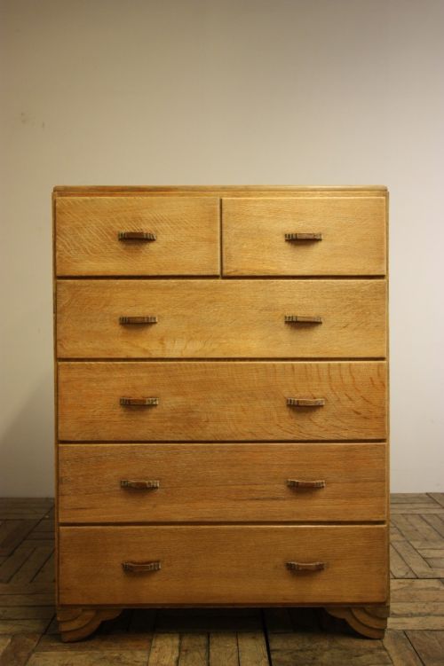 fig 1. Art Deco Rowley Oak Chest of Drawers