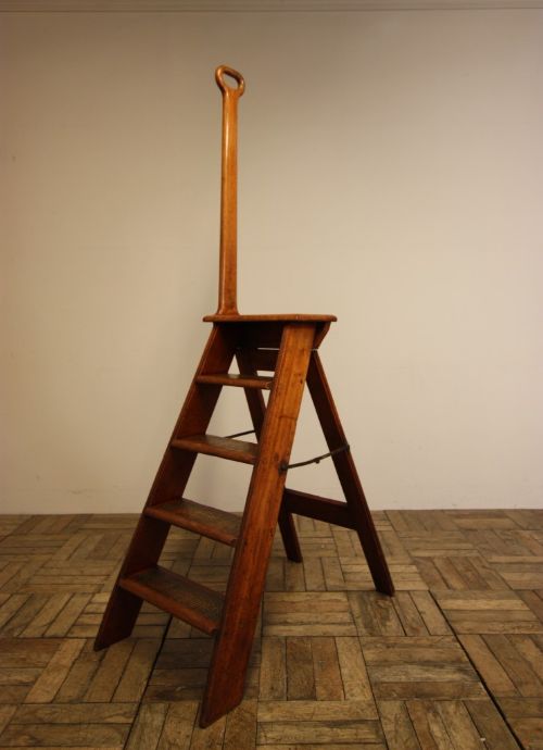 Set of English Antique Mahogany Library Steps.