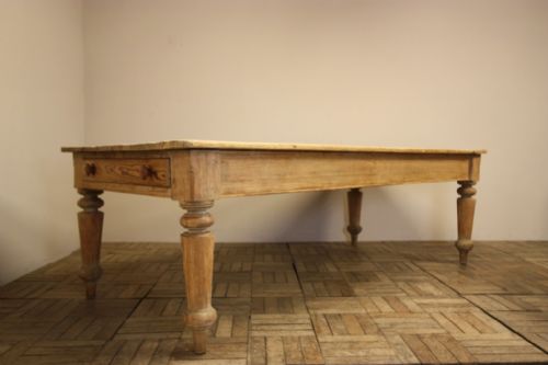 Large Country House Antique Pine Kitchen Dining Table