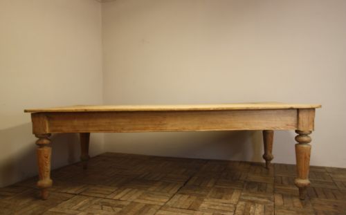 fig 1. Large Country House Antique Pine Kitchen Dining Table