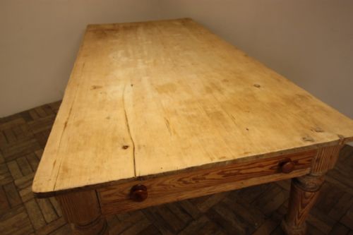 fig 2. Large Country House Antique Pine Kitchen Dining Table
