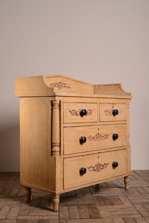 19th Century Antique Painted Pine Chest of Drawers