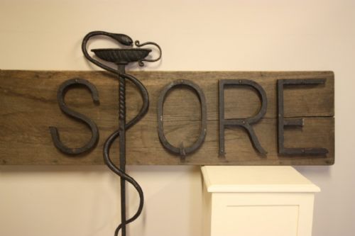 Rare Antique Iron Drug Store Sign