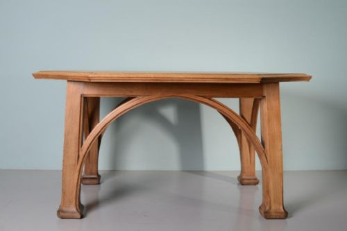Unusual Antique Oak Centre/desk/dining Table