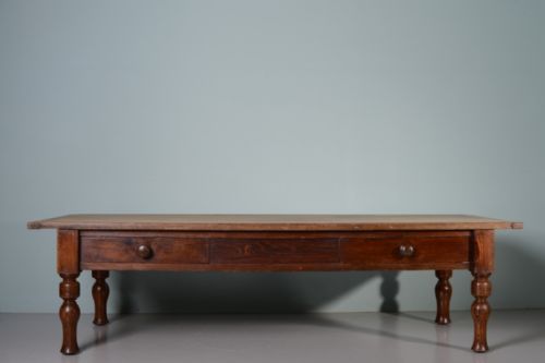 fig 1. English 19th Antique Pine Coffee Table