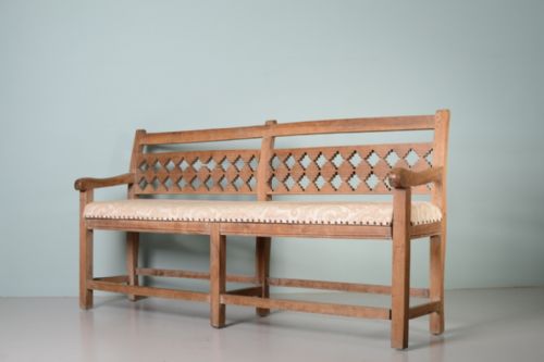 fig 1. Unusual 19th Century Walnut Antique Bench Seat