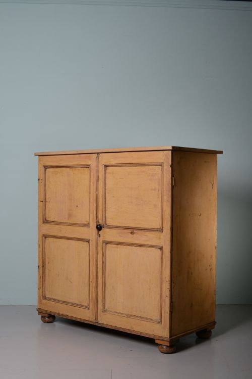 Regency English Painted Pine Cupboard