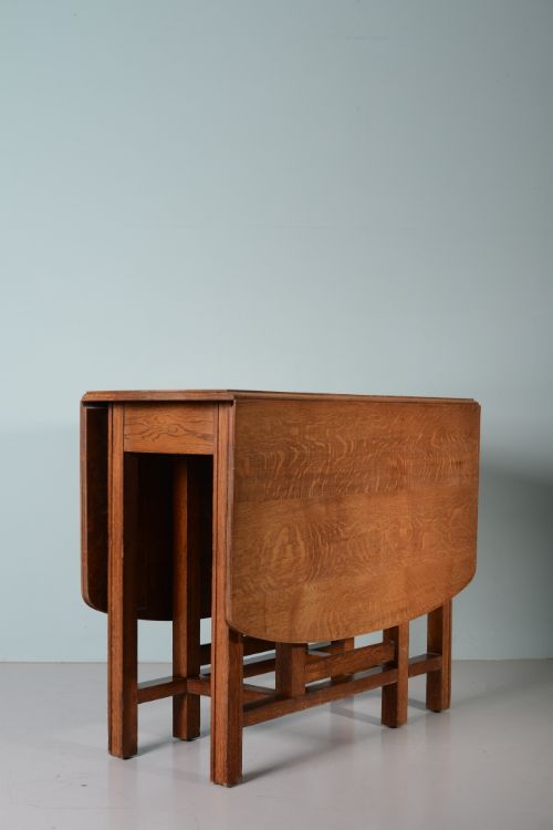 Heals Antique Oak Drop Leaf Dining Table