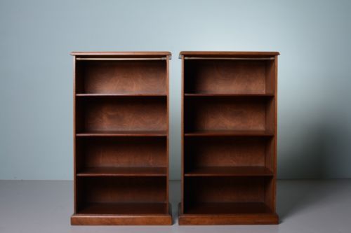 fig 1. Pair of Edwardian Antique Mahogany Bedside Bookcases