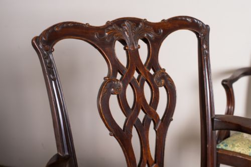fig 2. Superb Quality Pair of English Antique Mahogany Armchairs