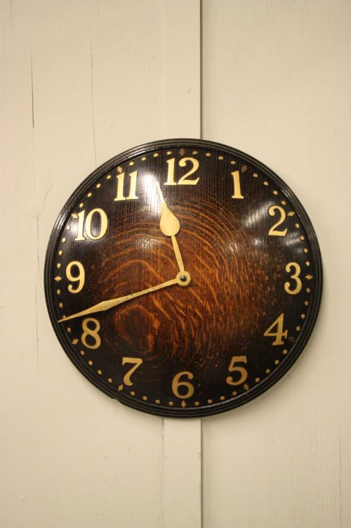 fig 1. Heals Antique Oak Convex Wall Clock