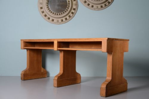 English 1930'S Oak Library Desk Table